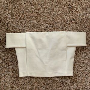 White off shoulder crop top